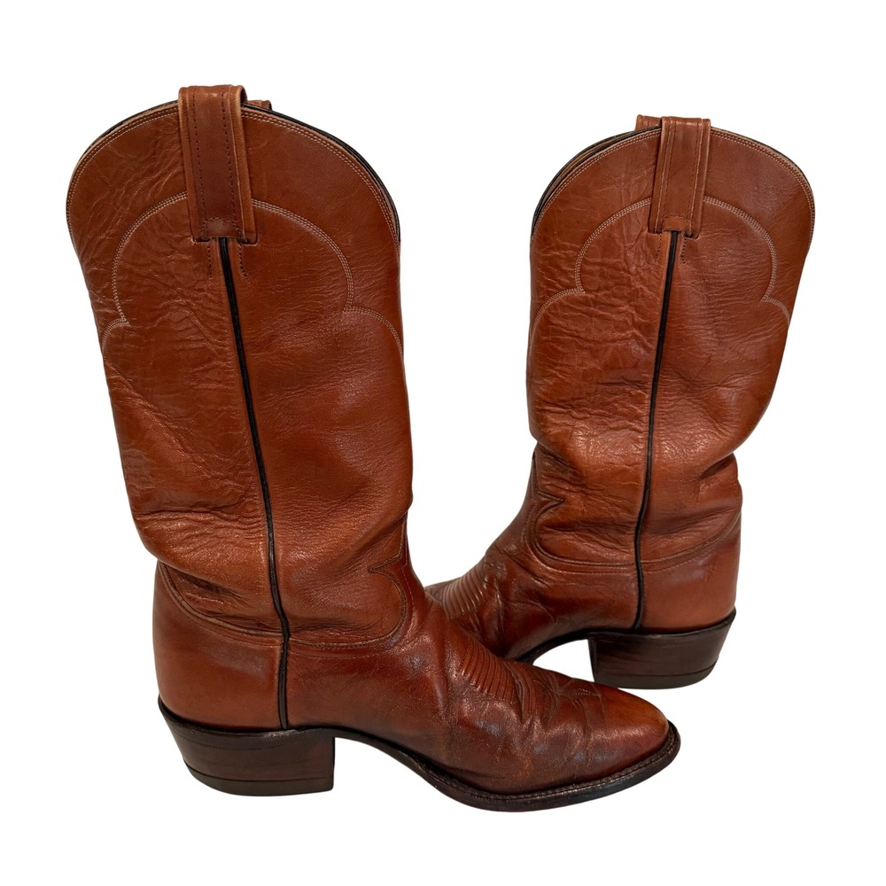 Tony Lama 5084 Western Cowboy Boots‎ Men's 8.5D Leather Brown Classic Vintage - Picture 3 of 11